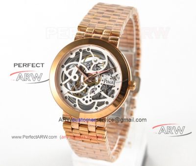 TW Factory New Arrival Swiss Replica Piaget Altiplano Skeleton Rose Gold Watches 